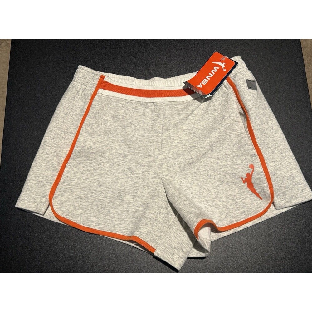DSG WNBA Girls Sport Fleece Athletic Shorts L Gray Orange NWT Free Shipping